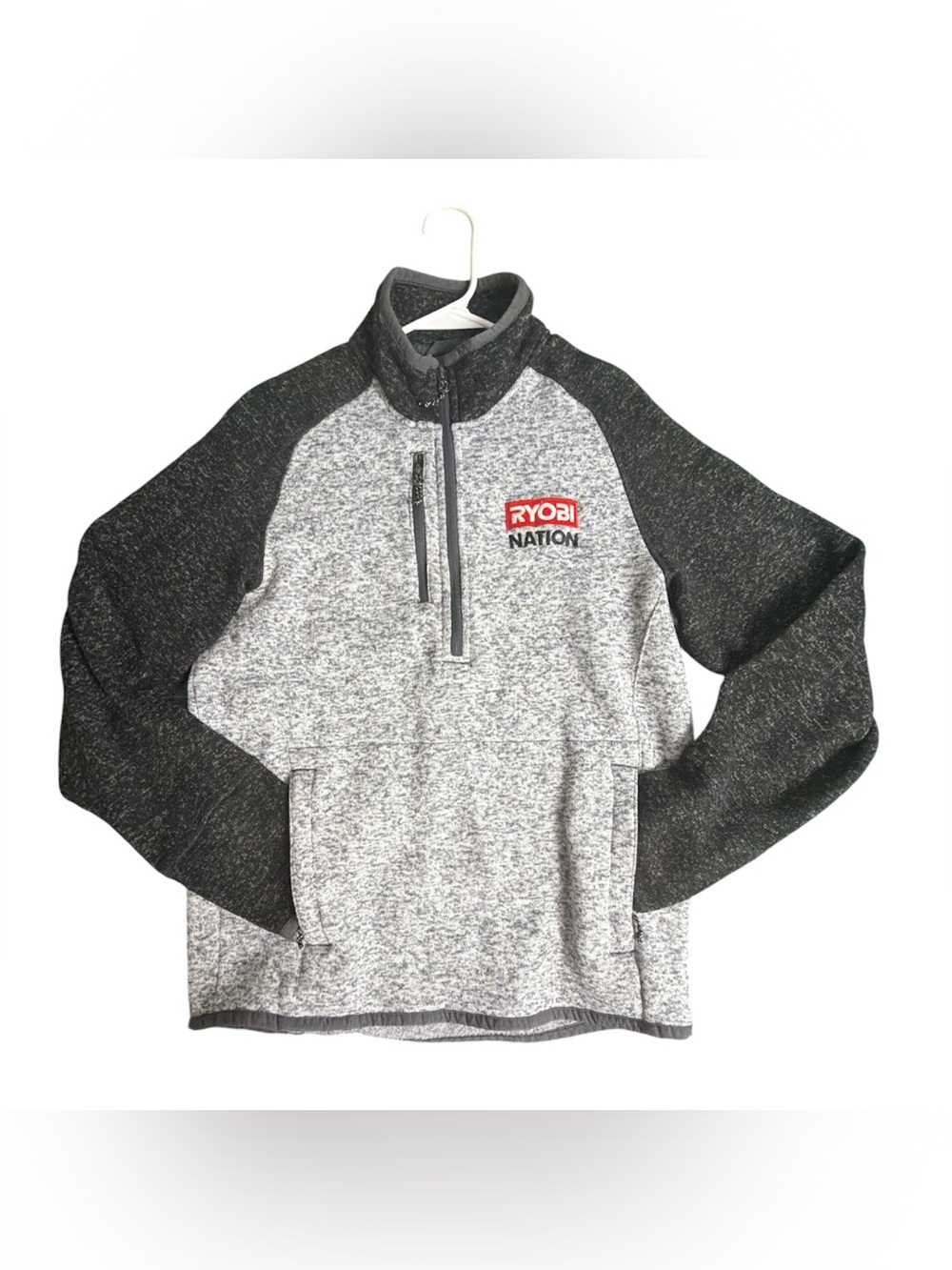 Ryobi Nation Men’s Two-Tone Quarter-Zip Pullover Sweater